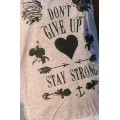 "Don't give up" Shirt weiss